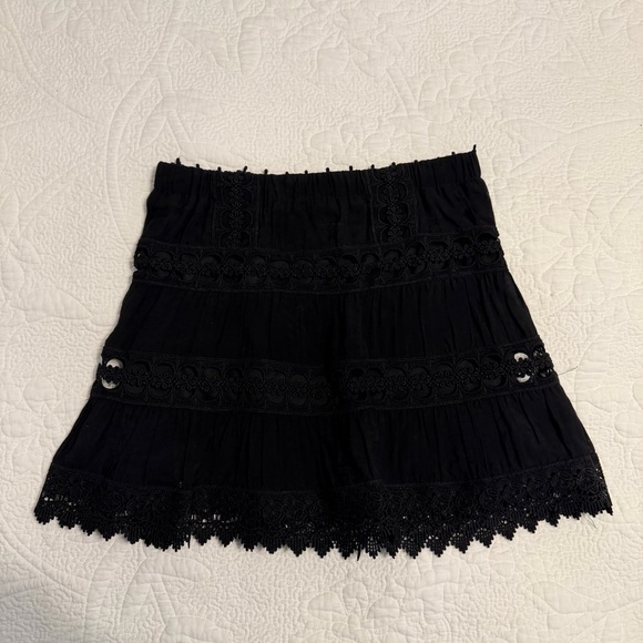 Dresses & Skirts - Black Lace-Trim Mini Skirt - Women